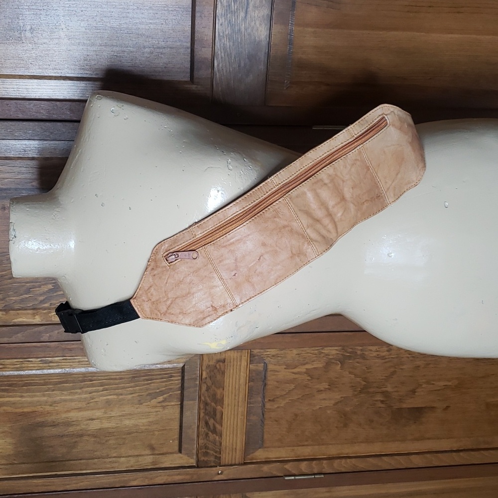 Leather Zippered Adjustable Fanny Pack Belt Bag